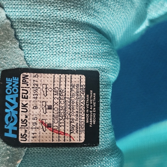 Hoka Blue and Yellow Athletic Shoes with Traction Sole - Picture 8 of 13